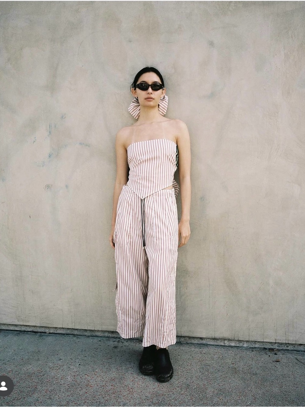 KkCo Pierced Coquina Kercheif top & basalt pant set